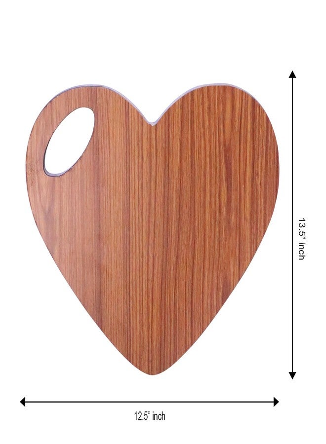 Arkit Handcrafted Heart shape Wooden Chopping Board/Cutting Board/Serving Board, Plate for Vegetables, Fruits & Cheese | Long-Lasting & Eco-Friendly Kitchen Cutting Board | Medium (13.5 x 12.5 inches) - Image 5